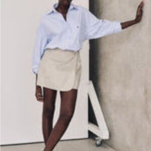 Never Worn- DISSH LULU LINEN CHALK WRAP MINI SKORT - 8 / CHALK